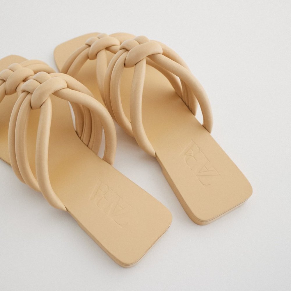 Zara Leather Tube Sandals